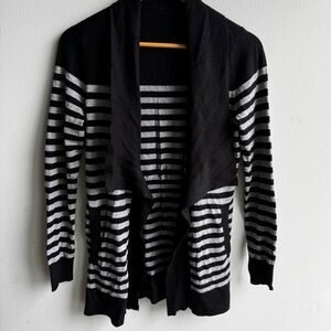 Black and Gray Striped Cardigan